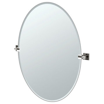 Gatco 28-1/2" Oval Beveled Wall Mount Mirror with Accents, Chrome