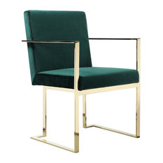 Gold Dexter Arm Chair, Velvet Green