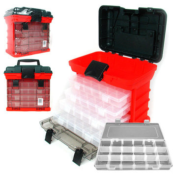 73 Compartment Durable Plastic Storage Tool Box by Stalwart