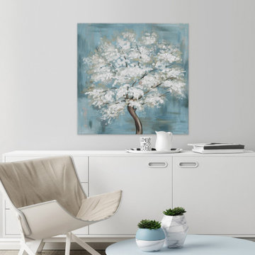 "Callery Pear Blossoms" Painting Print on Wrapped Canvas