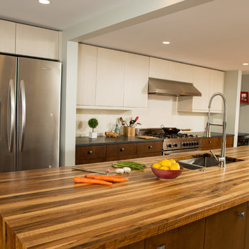 Walnut Waterfall Island: City Row House Kitchen