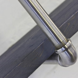 Ellis Reclaimed Scaffolding & Polished Steel Pipe Wall Mounted Shelves - Display & Wall Shelves