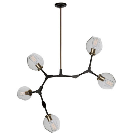 Organic Chandelier - Vintage Brass, 5