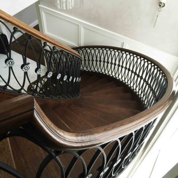 Solid stair railings Black