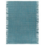 Chandra - Adaline Fringe Contemporary Area Rug, Blue and Gray, 5'x7'6" - Update the look of your living room, bedroom or entryway with the Adaline Fringe Contemporary Rug from Chandra. Handwoven by skilled artisans, this interior area rug features authentic craftsmanship and beautiful hues of blue and gray. The rug has a 0.75" pile and is sure to make an alluring statement in your home.