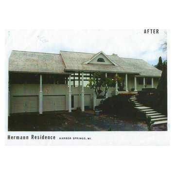 50's Michigan Lakefront Ranch Conversion to Bermuda Inspired Design