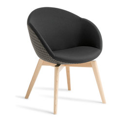 Amelia chair with timber base - Armchairs And Accent Chairs