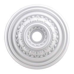English Study Medallion 24 Inch In White Finish - Products
