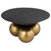 Naples Grey Cement Textured Top With Brushed Brass Base Coffee Table
