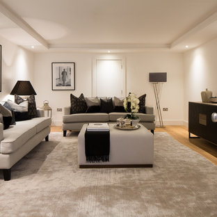 Home theater - victorian home theater idea in London