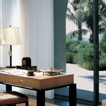 HOME OFFICE - DEN Window Treatment Ideas - Vertical Blinds