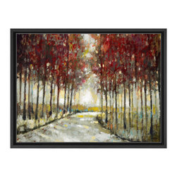 Ready2hangart, Inc. - Autumn Morning Drive Framed Canvas Wall Art by Norman Wyatt Jr. - Prints And Posters