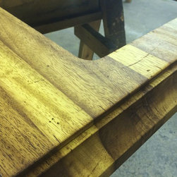 Distressed Iroko Countertop - Kitchen Countertops