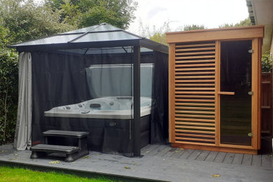 Design ideas for a contemporary home design in Surrey.