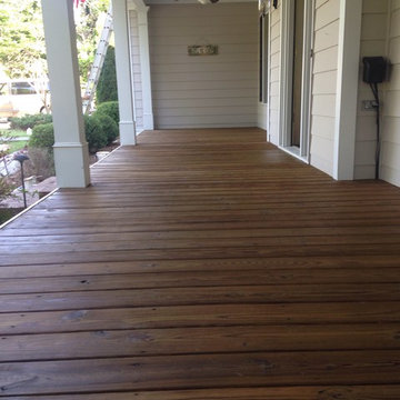 Small front porch with oil based wood toner