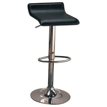 Bowery Hill 24.5'' Faux Leather Backless Bar Stool in Black