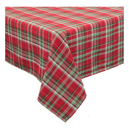 Xia Home Fashions - Holiday Tartan Christmas Christmas Tablecloth, 60"x84" - Tablecloths