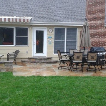 Natural Stone fire pit Stone walls stairs flagstone patio in chesterfield, mo