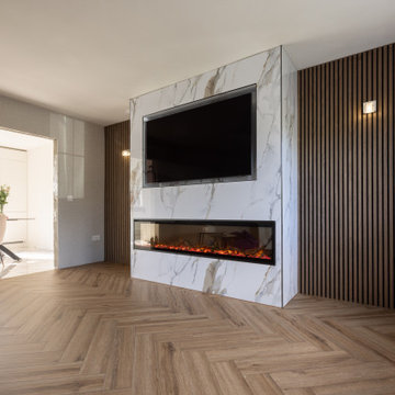 Living room - Acoustic Wall Panel + UV Marble Sheet