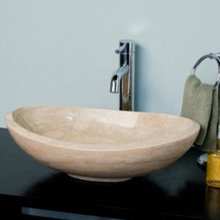travertine vessel sink