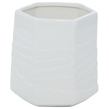 White Ceramic Contemporary Vase 57495