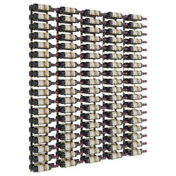 W Series Feature Wall Wine Rack Kit (metal wall mounted bottle storage), Golden Bronze, 180 Bottles (Double Deep)