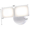 Outdoor LED Dual Head Wall Spot Lights (2 Pack) Dusk to Dawn, White Finish 6"H