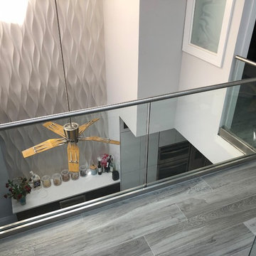 Glass Rails in Channel with Stainless Steel Handrail