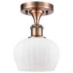 Innovations Lighting - Fenton 1-Light Semi-Flush Mount, Antique Copper, Matte White - A truly dynamic fixture, the Ballston fits seamlessly amidst most decor styles. Its sleek design and vast offering of finishes and shade options makes the Ballston an easy choice for all homes.
