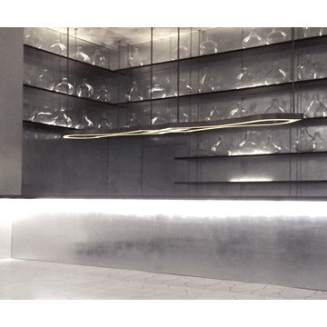 Glass Fabrication - Gilded Silver Leaf Glass Wall