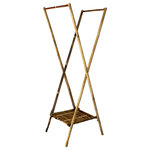 Master Garden Products - Bamboo Laundry Drying Rack, 14.5" W x 20"D x 60"H - This bamboo drying rack is a simple yet practical way to air dry your laundry and organize your space. The two heavy duty hanging rods double the hanging space. It is 60" high, so you can easily hang long bath towels and other larger sized garments. The lower bamboo slat shelf comes in handy as extra space to store supplies and accessories. Constructed entirely of bamboo, this laundry rack is durable and will last for years! No assembly required, just unfold to use and then fold again for easy storage. 14.5"W x 20"D x 60"H