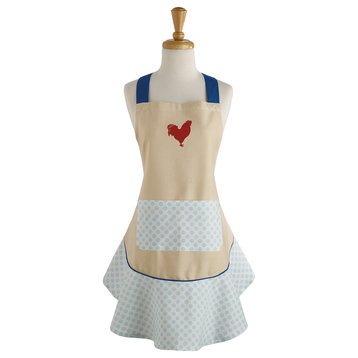 DII Red Rooster Ruffle Apron
