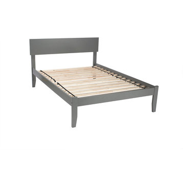 Orlando Full Platform Bed With Open Foot Board in Atlantic Gray