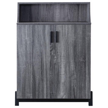 Furniture of America Liguari Wood 5-Shelf Shoe Cabinet in Distressed Gray
