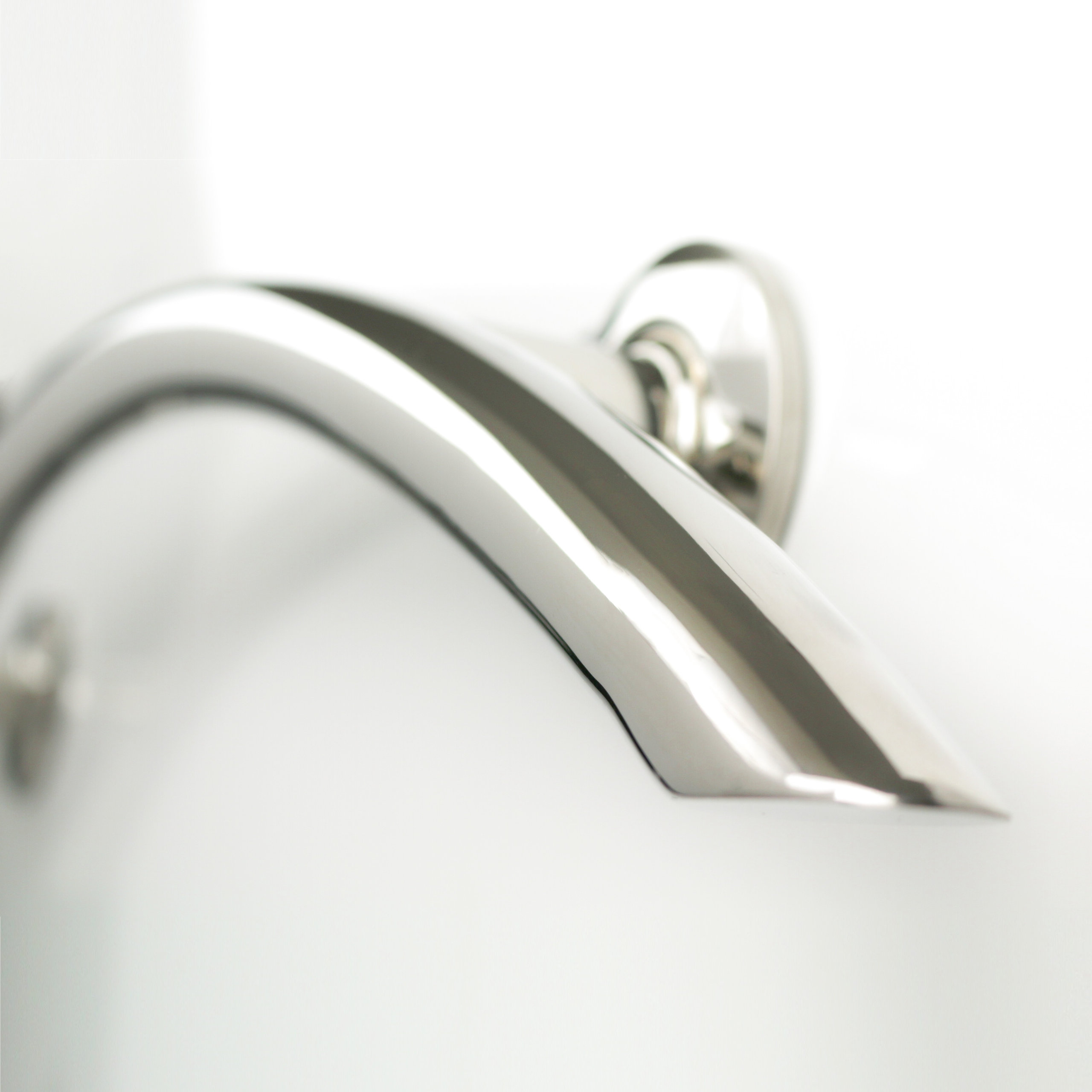 30" Crescent Curved Shower Grab Bar, Polished Stainless