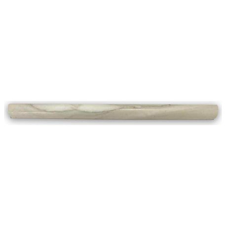 Calacatta Gold Calcutta Marble 3/4x12 Pencil Liner Trim Molding Polish, 1 piece