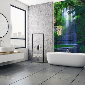 Art Glass Backsplashes - Kitchen and Bathroom