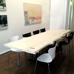 Bleached Maple Slab with Bronze Butterfly Inlays - Dining Tables