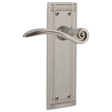 Mission Plate With Swan Lever, Satin Nickel, Privacy, Non-Handed