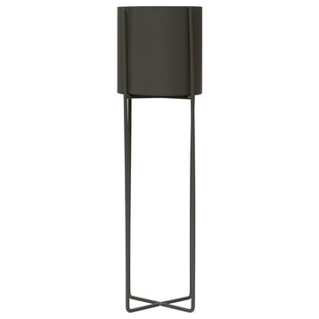 Metal Planter With Stand, 25"