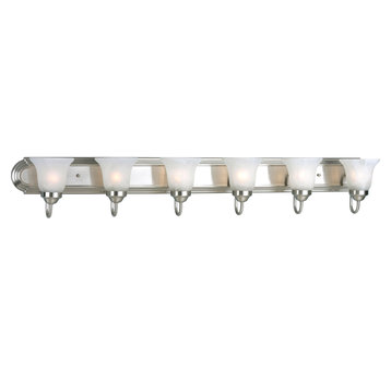 Progress Lighting 6-100W Medium Bath Bar, Brushed Nickel