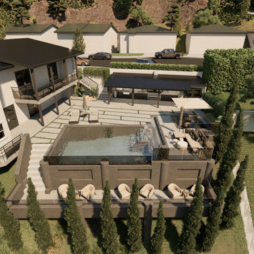 Modern Hillside Backyard Oasis