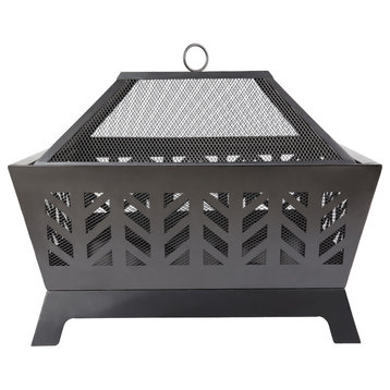 22.82'' H x 26'' W Iron Wood Burning Outdoor Fire Pit