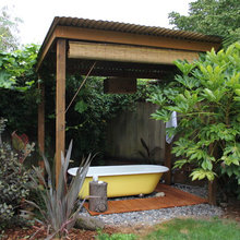 Showering outside