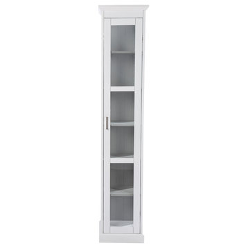 Palmer Tall Curio w/ Glass Door - White