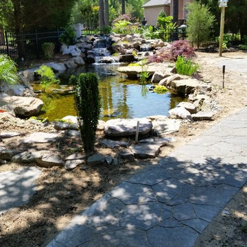 Koi Pond with Waterfalls and Patio / Walkway in Blythewood SC
