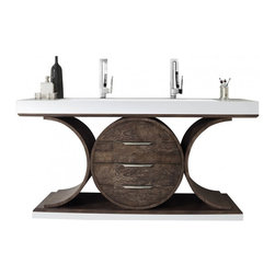 73 inch Modern Rustic Bathroom Vanity Ash Eclipse Finish Sink Top - Bathroom Vanities And Sink Consoles