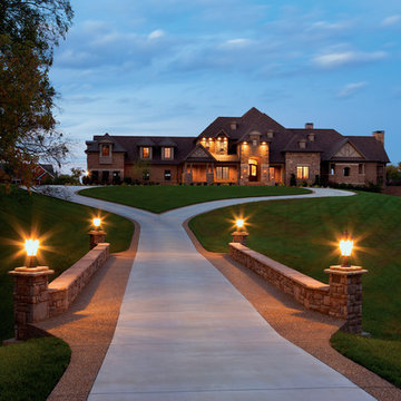 Mountain Stone Tudor Brick & Arriscraft "Cafe" Stone Home - Tennessee