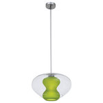 George Kovacs Lighting - George Kovacs Lighting P3840-077 Soft - One Light Pendant - Soft One Light Pendant Chrome Clear/Green Glass Shade Included: TRUE Chrome Finish with Clear/Green GlassShade Included: TRUE.* Number of Bulbs: 1*Wattage: 100W* Bulb Type: Medium Base* Bulb Included: No*UL Approved: YES