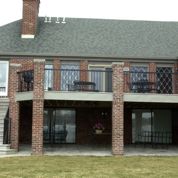 Custom Deck with Brick Columns